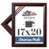 US Art 17x20 Solid Wood Thin Cherry .84" Picture Frame, Preinstalled Hangers, Durable Pleixglass, 100% American Made view 1