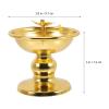 ABOOFAN Ghee Lamp Holder, Retro Butterlamp Tea Light Holder Copper Puja Oil Butterlamp Oil Lamp Worship Lamp Temple Oil Lamp Altar Supplies Gold 2 view 2