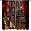 AAVEUP Books Blackout Curtains for Bedroom,Vintage Books Bookshelf Knowledge Ocean Table Lamp Educational Bookcase Window Drapes Print for Kids Boys Girls Living Room Study School 52x96in view 1
