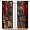 AAVEUP Books Blackout Curtains for Bedroom,Vintage Books Bookshelf Knowledge Ocean Table Lamp Educational Bookcase Window Drapes Print for Kids Boys Girls Living Room Study School 52x96in view 2