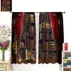 AAVEUP Books Blackout Curtains for Bedroom,Vintage Books Bookshelf Knowledge Ocean Table Lamp Educational Bookcase Window Drapes Print for Kids Boys Girls Living Room Study School 52x96in view 4