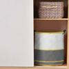 Abstract 16.5x17 Inch Laundry Basket Waterproof Round Laundry Hamper with Handles Collapsible Storage Bin Modern Art Luxury Grey Yellow Stripes Dirty Clothes Hampers Toy Organizer Boxes for Bedroom view 2