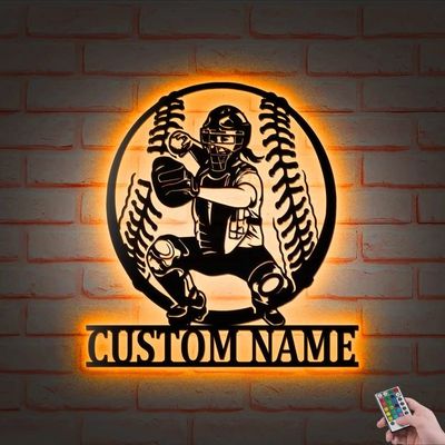 HIEPDECORSIGN Decor Sign, Custom Softball Girl V1 Metal Wall Art, Personalized Player Name Metal Wall Decor, Softball Fan Decoration Hanging for Home