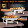 Chafing Dishes for Buffet 4 Pack, 9QT Stainless Steel Chafing Dish Buffet Set for Party, Chafers and Buffet Food Warmers Sets with 4 Full & 4 Half Pans view 2