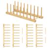 3Pcs Bamboo Dish Dying Rack Bamboo Plate Dish Rack Multifunctional Pot Lid Plate Organizer Holder Easy to Use Bowl and Plate Rack Practical Dish Drainer Drying Rack for Home Kitchen US view 1