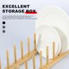 3Pcs Bamboo Dish Dying Rack Bamboo Plate Dish Rack Multifunctional Pot Lid Plate Organizer Holder Easy to Use Bowl and Plate Rack Practical Dish Drainer Drying Rack for Home Kitchen US view 2