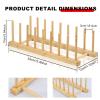 3Pcs Bamboo Dish Dying Rack Bamboo Plate Dish Rack Multifunctional Pot Lid Plate Organizer Holder Easy to Use Bowl and Plate Rack Practical Dish Drainer Drying Rack for Home Kitchen US view 3