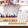 3Pcs Bamboo Dish Dying Rack Bamboo Plate Dish Rack Multifunctional Pot Lid Plate Organizer Holder Easy to Use Bowl and Plate Rack Practical Dish Drainer Drying Rack for Home Kitchen US view 4