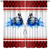 AAVEUP Racing Flag Curtains, Dazzling Speed Red Squares Blue Flames Race Flag Blackout Windows Treatments, Thermal Insulation Rod Pocket Drapes for Kids Boys Juvenile Bedroom Living Room 52x84in view 1