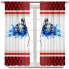 AAVEUP Racing Flag Curtains, Dazzling Speed Red Squares Blue Flames Race Flag Blackout Windows Treatments, Thermal Insulation Rod Pocket Drapes for Kids Boys Juvenile Bedroom Living Room 52x84in view 2