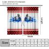 AAVEUP Racing Flag Curtains, Dazzling Speed Red Squares Blue Flames Race Flag Blackout Windows Treatments, Thermal Insulation Rod Pocket Drapes for Kids Boys Juvenile Bedroom Living Room 52x84in view 3