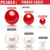UDU 10150 Pcs Vase Filler Floating Beads No Hole Faux Pearls for Vase Mixed Sizes Round Pearls for Home Party Wedding Decor, 8/14/20 mm (White,Red) view 2