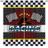 AAVEUP Racing Blackout Curtains for Kids,Cartoon Checkered Dashboard Car Engine Racing Flag Window Drapes Print for Children Boys Juvenile Bedroom Living Room Nursery Bathroom 52x96in view 1