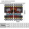 AAVEUP Racing Blackout Curtains for Kids,Cartoon Checkered Dashboard Car Engine Racing Flag Window Drapes Print for Children Boys Juvenile Bedroom Living Room Nursery Bathroom 52x96in view 3