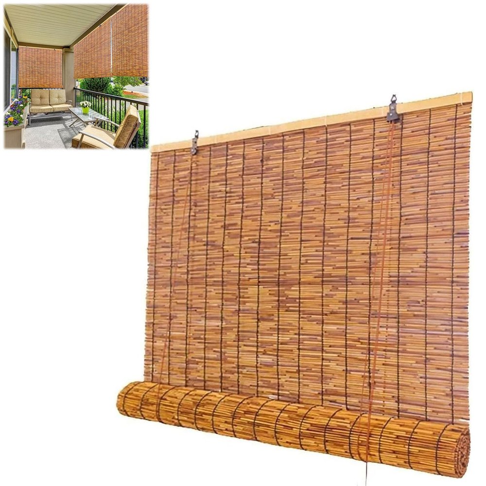 Outdoor Bamboo Blinds For Patio Sun Shade, UV Resistant Window Roller Shades Woven Roll Up Bamboo Curtain Thermal Insulated Cordless 23 35 42 45 52 58 60 65 70 72in Wide ( Size : 32in x 72in(W x H) )