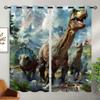 18TH CROZY Dinosaur Blackout Curtains for Girls Boy Home Decor, 3D Jurassic Dino Animal Safari Wildlife Grommet Thermal Insulated Drapes Darkening Window Curtain for Bedroom Living Room, 63 x 63 Inch view 2