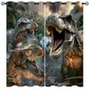 3D Dinosaur Blackout Curtains for Girls Boy Home Decor, Jurassic Animals Ancient Jungle World Animal Grommet Thermal Insulated Drapes Darkening Window Curtain for Bedroom Living Room, 42 x 45 Inch view 1