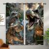 3D Dinosaur Blackout Curtains for Girls Boy Home Decor, Jurassic Animals Ancient Jungle World Animal Grommet Thermal Insulated Drapes Darkening Window Curtain for Bedroom Living Room, 42 x 45 Inch view 2
