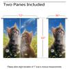 18TH CROZY Cute Cat Blackout Curtains for Girls Boy Home Decor, Lovely Kitten Cartoon Animal Flower Grommet Thermal Insulated Drapes Darkening Window Curtain for Bedroom Living Room, 72 x 63 Inch view 3