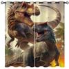 18TH CROZY Jurassic Dino Blackout Curtains for Girls Boy Home Decor, 3D Dinosaur Nature Animals World Grommet Thermal Insulated Drapes Darkening Window Curtain for Bedroom Living Room, 42 x 45 Inch view 1