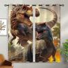 18TH CROZY Jurassic Dino Blackout Curtains for Girls Boy Home Decor, 3D Dinosaur Nature Animals World Grommet Thermal Insulated Drapes Darkening Window Curtain for Bedroom Living Room, 42 x 45 Inch view 2