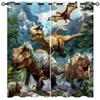 18TH CROZY Dinosaur Blackout Curtains for Girls Boy Home Decor, 3D Jurassic Nature Jungle Animals World Grommet Thermal Insulated Drapes Darkening Window Curtain for Bedroom Living Room, 72 x 63 Inch view 1