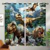 18TH CROZY Dinosaur Blackout Curtains for Girls Boy Home Decor, 3D Jurassic Nature Jungle Animals World Grommet Thermal Insulated Drapes Darkening Window Curtain for Bedroom Living Room, 72 x 63 Inch view 2