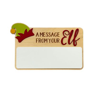 Elf Message Dry Erase Board, Message From Elf Dry Erase Sign, Elf Message Christmas Prop, Kids Christmas Elf Message Board