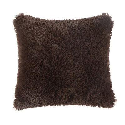 SEDLAV Decorative Pillow, 19x19 Inches, Faux Fur, Brown, Luxury Home Accent