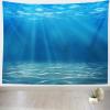 Loccor Underwater World Tapestry Deep Blue Ocean Sunlight Gravelly Bottom Scene Wall Hanging Summer Tropical Ocean Tapestry Wall Hanging for Bedroom Living Room Wall Art Decor 92''x70'' view 1