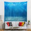 Loccor Underwater World Tapestry Deep Blue Ocean Sunlight Gravelly Bottom Scene Wall Hanging Summer Tropical Ocean Tapestry Wall Hanging for Bedroom Living Room Wall Art Decor 92''x70'' view 2