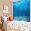Loccor Underwater World Tapestry Deep Blue Ocean Sunlight Gravelly Bottom Scene Wall Hanging Summer Tropical Ocean Tapestry Wall Hanging for Bedroom Living Room Wall Art Decor 92''x70'' view 3