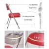 JDXQBLD Folding Chairs Indoor-Easy to Clean Visitor Conference Temporary Seat Foldable Chairs Pu Seat-Patio Chairs Metal Frame Foldable Chair for Desk Home Garden Office Computer Desk Stool (Grey X4) view 3