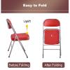 JDXQBLD Folding Chairs Indoor-Easy to Clean Visitor Conference Temporary Seat Foldable Chairs Pu Seat-Patio Chairs Metal Frame Foldable Chair for Desk Home Garden Office Computer Desk Stool (Grey X4) view 4