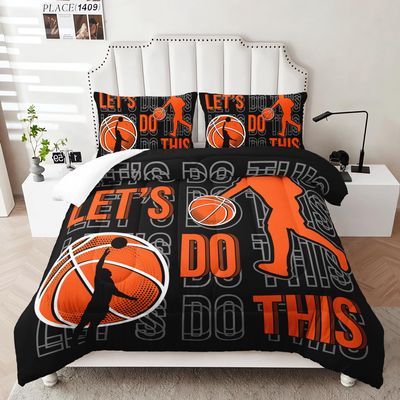 AILONEN Sport Basketball Comforter Set for Boys - Twin Size Basketball Bedding Set for Kids and Teens - 3 Pieces: 1 Comforter, 2 Pillowcases
