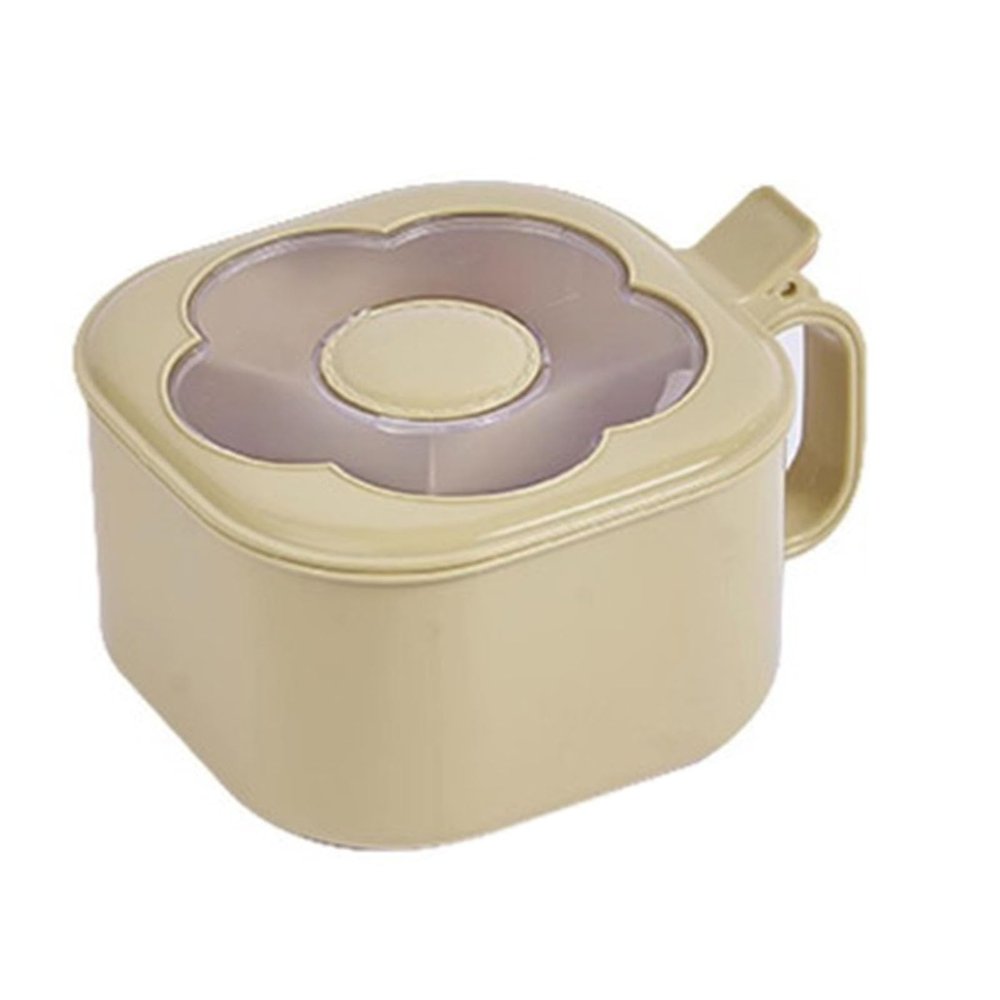 Tyenaza Spice Box, 4 Compartment Kitchen Seasoning Container with Spoon Condiment Jar with Flower Shaped Window for Spice Salt Sugar(16.5x9x14cm)