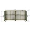 Accent Storage Cabinet Sideboard Media TV Console TV Stand with 4 Glass Doors & Adjustable Shelf & Metal Legs for Living Room Dining Room Hallway Entryway (Antique Gold) view 2
