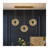 INTRIXX Modern Minimalist 1/3 Head Pendant Lights Compatible with Kitchen Island Suspension Lamps Indoor Dining Table LED Decor Lighting Gold,Crystal Chandelier view 1