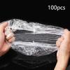 Pasuihcay 100Pcs Reusable Food Keep Storage Covers Elastic Clear Bowl Covers Dish Plastic Covers for Family Outdoor Picnic, Transparent view 3