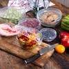 Pasuihcay 100Pcs Reusable Food Keep Storage Covers Elastic Clear Bowl Covers Dish Plastic Covers for Family Outdoor Picnic, Transparent view 4