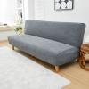 Elastic Sofa Slipcovers Velvet Armless Sofa Cover, Living Room 1-Piece All-Inclusive Furniture Protector Extendable Sofa Covers for 1/2/3 Seater, 120, Dark Gray view 1