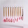 19 Pieces Kitchen Utensils and Knife Set with Block, Inldued 9 Pieces Silicone Cooking Utensils Set 5 Pieces Sharp Stainless Steel Chef Knives Scissors Whisk Tongs and Cutting Board (PINK) view 3