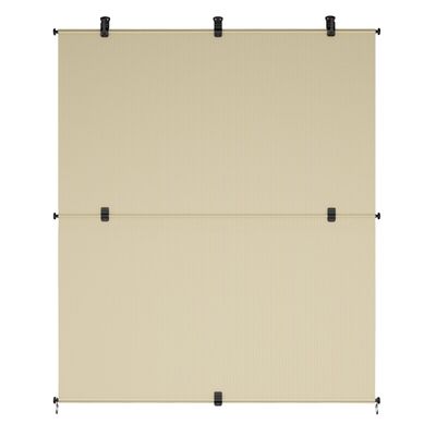 AwnPro Patio Shades 7'W x 7'H Cordless Roller Shades Blackout Foldable Roll Up Blinds UV Protection Exterior Sun Screen for Windows, Porch, Homes, Offices, Pergola,Gazebo, Beige