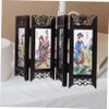 PHTZEZFC Four Beauties Screen Mini Panel Room Screen Chinese Decorative Desktop Calligraphy Pen Rest Decorative Screen Panel Desk Topper Room Divider Resin Office Fold view 2