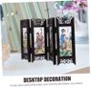 PHTZEZFC Four Beauties Screen Mini Panel Room Screen Chinese Decorative Desktop Calligraphy Pen Rest Decorative Screen Panel Desk Topper Room Divider Resin Office Fold view 3