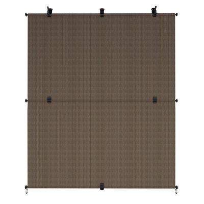AwnPro Patio Shades 7'W x 12'H Cordless Roller Shades Blackout Foldable Roll Up Blinds UV Protection Exterior Sun Screen for Windows, Porch, Homes, Offices, Pergola,Gazebo, Brown