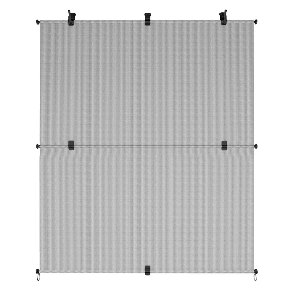 AwnPro Patio Shades 7'W x 12'H Cordless Roller Shades Blackout Foldable Roll Up Blinds UV Protection Exterior Sun Screen for Windows, Porch, Homes, Offices, Pergola,Gazebo, Light Gray