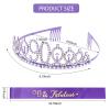 CIEHER Purple 90th Birthday Crown & Sash Set, '90 & Fabulous' Decorations for Women, One Size, Purple view 4