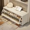 Wood Shoe Rack for Front Door Entrance, Shoe Rack Storage Bench Cabinet for Entryway, with Seat Cushion, 2 Flip Drawers, Hidden Shoe Rack Organizer, for Foyer, Hallway, Mudroom(Green,60*40*42cm) view 4