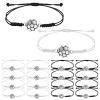 Charm Bracelets, 14 PCS Adjustable Soccer Ball Beads Braided Rope Wristbands - Black & White, Sports Party Favors Gift Accessories for Women, Men & Teens view 1